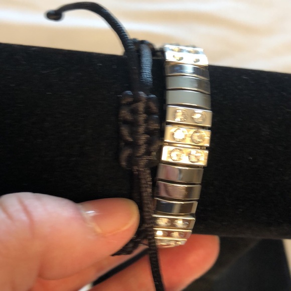 Stainless steel bracelet PLUS macromee black cord with flower 🌺 wood bead - Picture 2 of 3